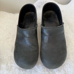 Dansko Black Leather Clogs